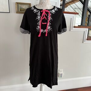 LISA TODD Black Embroidered Dress Small